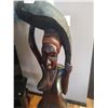 Image 2 : Hand Carved Wood Sculpture of African Woman