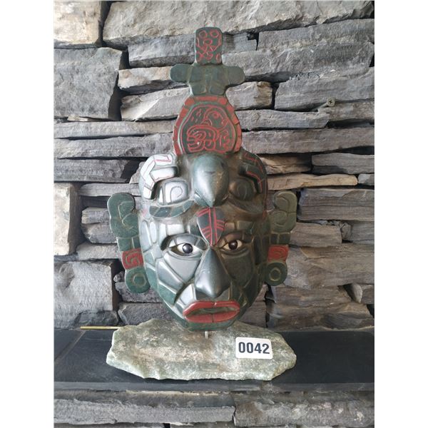 Mayan Stone Mask Sculpture