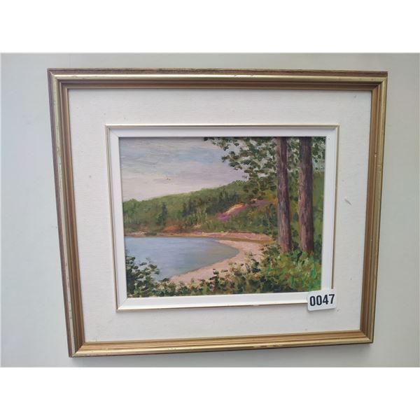 Framed Canvas Painting of Lake Scene by Crane Thomas