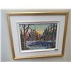 Image 1 : Framed Canvas Painting of Wintery Lake Scene