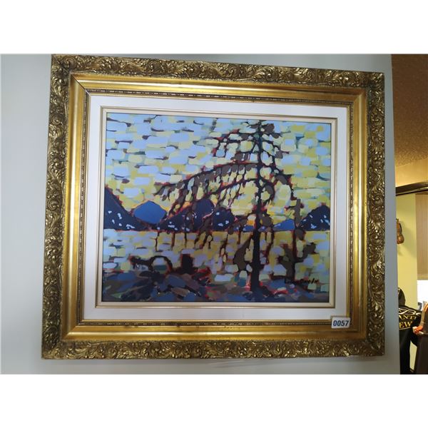 Framed Canvas Painting of Mountain Scene by Lorne Day