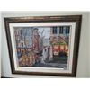 Image 1 : Framed Canvas Painting of a City Street on a Rainy Day by Lorne Day