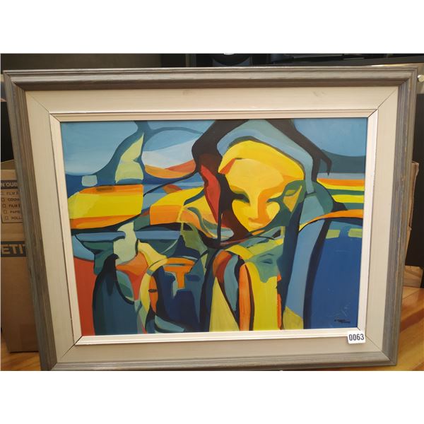 Framed Abstract Canvas Painting by Crane Thomas