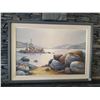 Image 1 : Framed Canvas Painting of Lake Scene by Dave Ripley