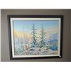Image 1 : Framed Canvas Painting of Lake in Winter by Dave Ripley