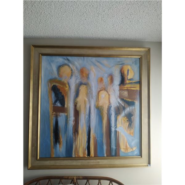 Framed Abstract Canvas Painting