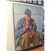 Image 1 : Framed Canvas Painting of Elderly Man Smoking Pipe by Crane Thomas