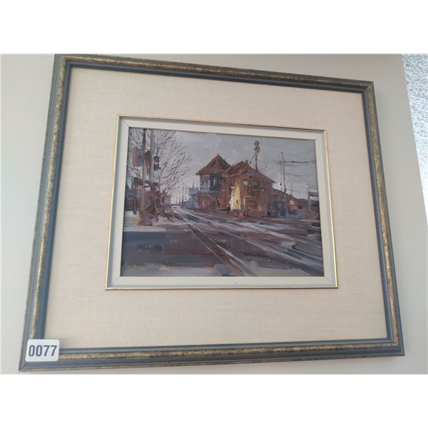 Framed Canvas Painting of City Street by Song Tiang