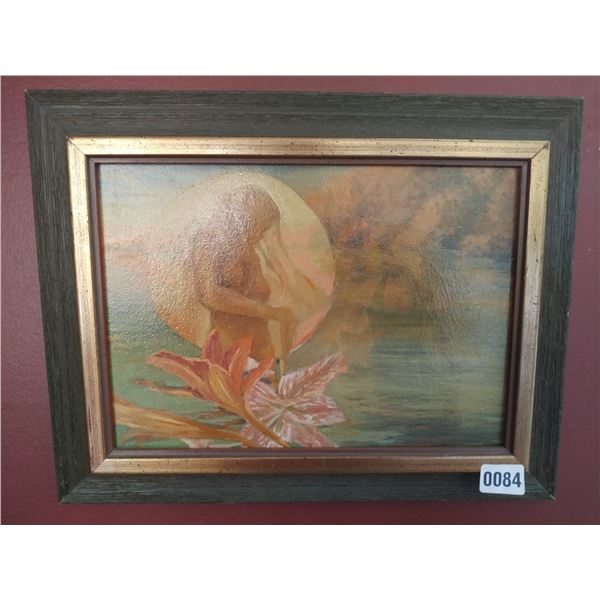 Framed Oil Acrylic Canvas Painting "Circle"