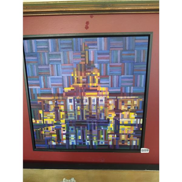 Framed Abstract Canvas Painting