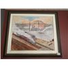 Image 1 : Framed Canvas Painting of Train & Bridge by Lorne Day