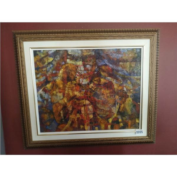 Framed Abstract Canvas Painting