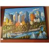 Image 1 : M. Fzeilas Framed Canvas Painting of Downtown Edmonton