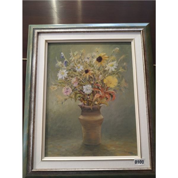 Framed Canvas Painting of a Bouquet of Flowers by Crane Thomas