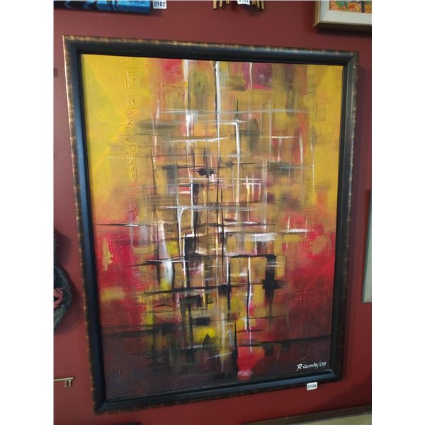 Framed Abstract Canvas Painting