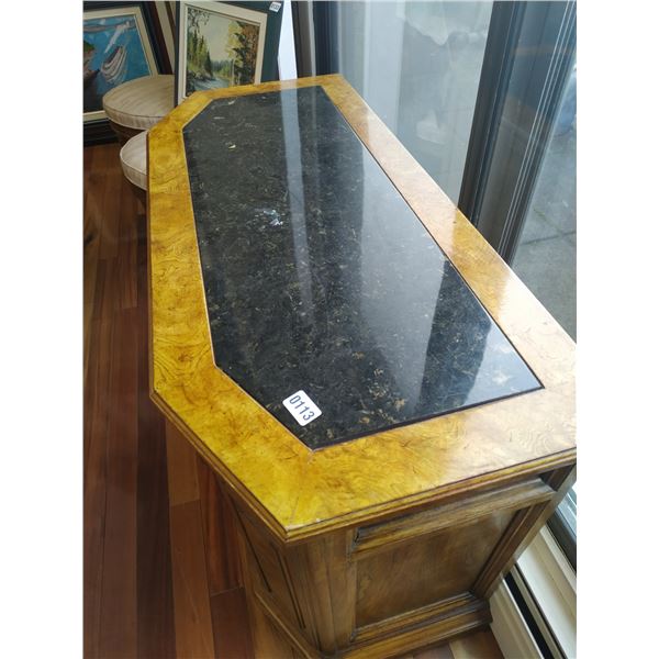 Wood Buffet Cabinet with Marble Top