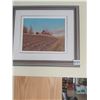 Image 1 : Framed Painting of Barns in Country Field by T. Haire