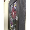 Image 2 : Framed Tile & Rock Textured Art of Flowers