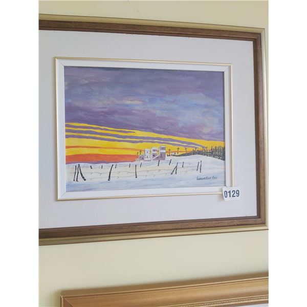Framed Canvas Painting of Country Scene by Lorne Day