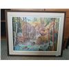 Image 1 : Framed Canvas Painting of Mountain River