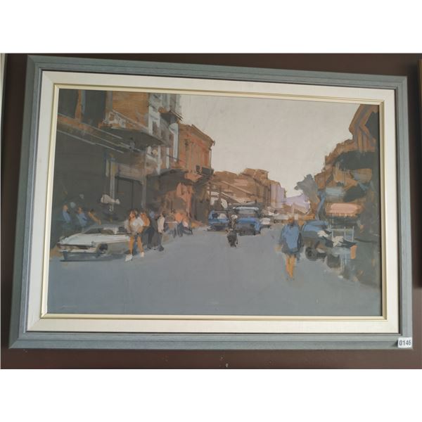 Framed Picture of City Street