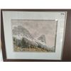 Image 1 : Framed Watercolor Painting of Mountains