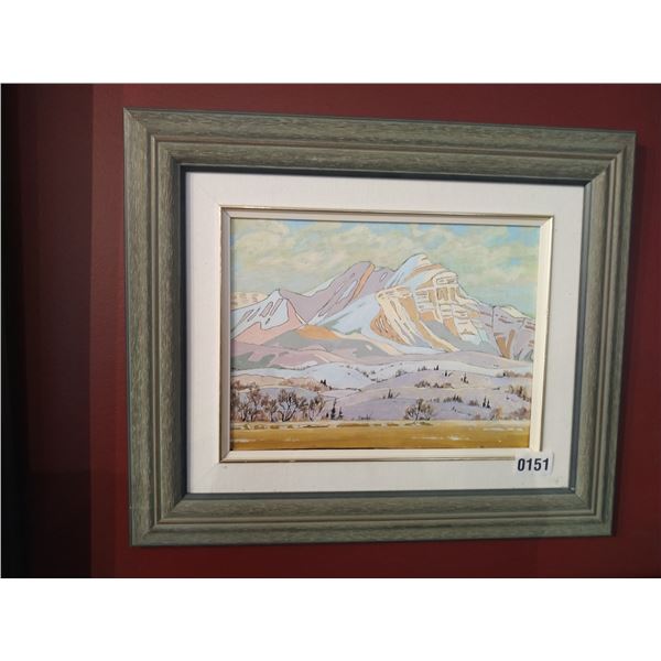 Framed Painting of Mountain Scene by Dave Ripley