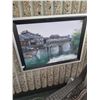 Image 1 : Framed Painting of Chinese House on Lake Shore