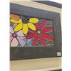 Image 2 : Framed Stained Glass & Pebble Picture of Flowers