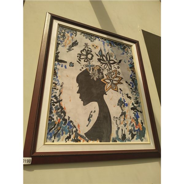 Framed Abstract Canvas Painting of Woman by Lorne Day