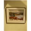 Image 1 : Framed Canvas Painting of Mountain River in Fall