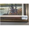 Image 2 : Framed Canvas Painting of Mountain & River Scene