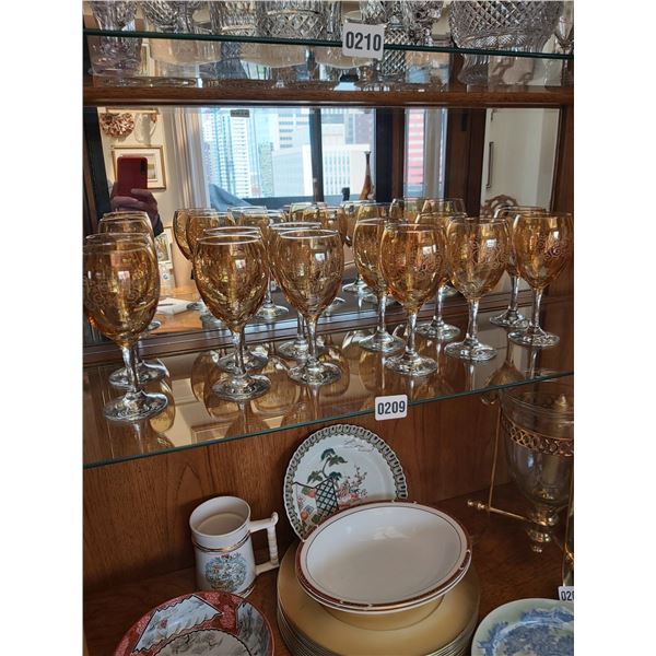Vintage Amber Wine Glasses