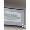 Image 2 : Framed Pencil Sketch of Downtown Edmonton