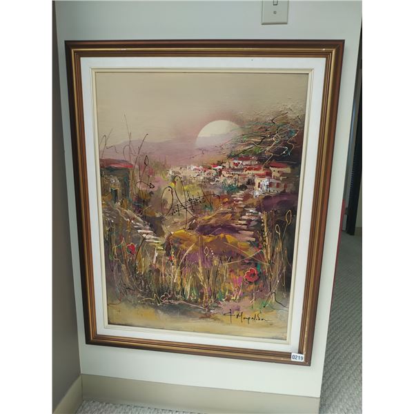 Framed Abstract Canvas Painting