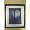 Image 1 : Framed Canvas Painting of a Forest Scene Through Windows