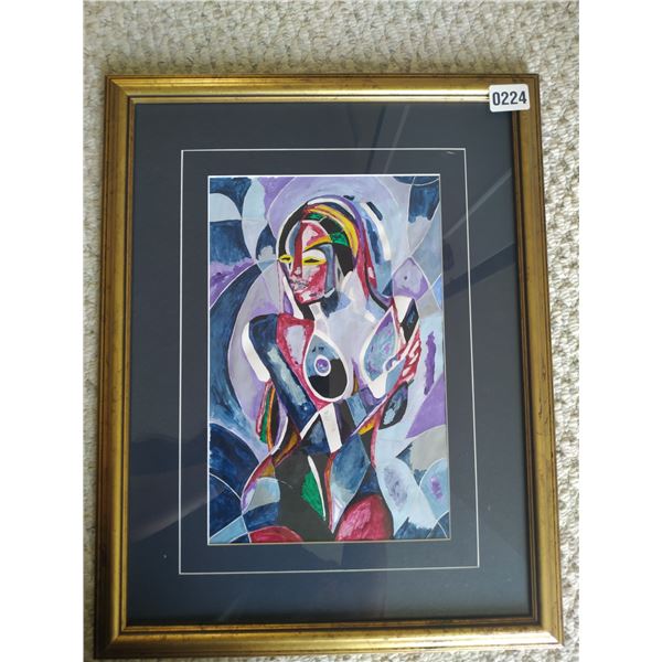 Framed Abstract Painting of a Woman