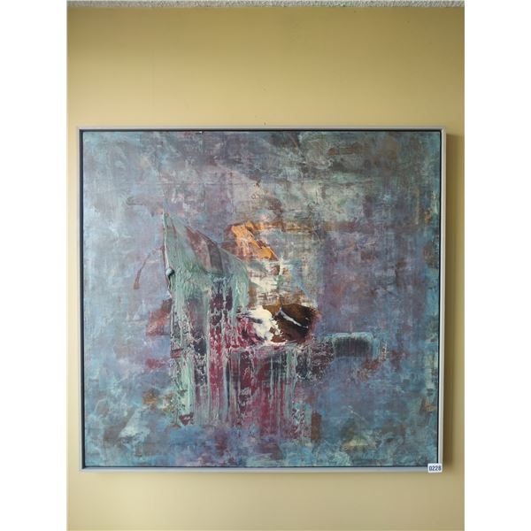 Framed Abstract Canvas Painting "Caravan" by David Seghers