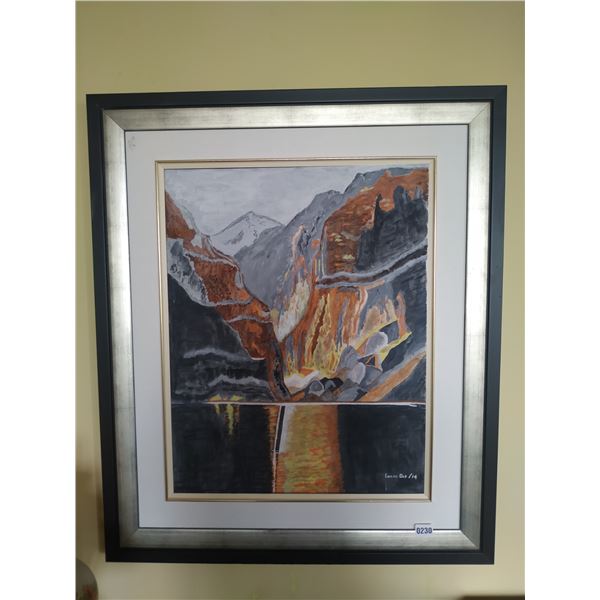 Framed Canvas Painting of Mountain Scene by Lorne Day