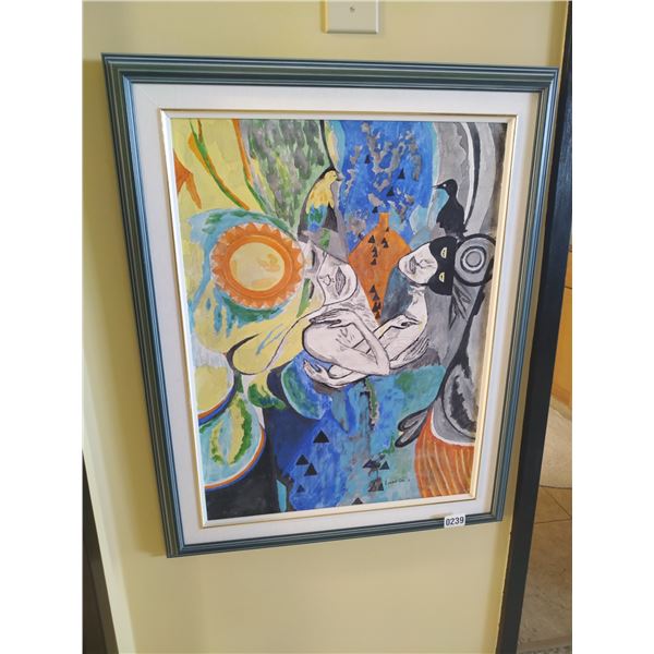 Framed Abstract Canvas Painting by Lorne Day