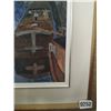 Image 2 : Framed Canvas Painting of Boat on River