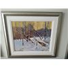 Image 1 : Framed Canvas Painting of Forest in the Winter