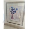 Image 1 : Framed Picture of Flowers in a Vase