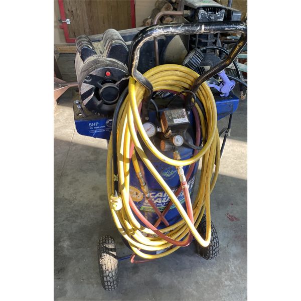 CH HD UPRIGHT AIR COMPRESSOR - 26 GAL, 5 HP W/ HOSE & ATTACHMENTS