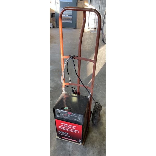 MOTOMASTER BATTERY CHARGER MOUNTED ON DOLLY