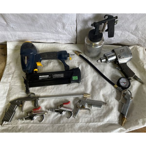 JOB LOT OF AIR TOOLS & ATTACHMENTS