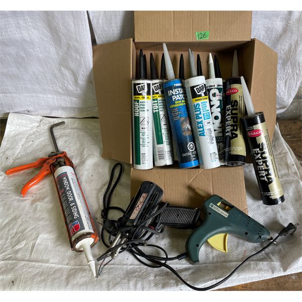 JOB LOT - SOLDER GUN, GLUE GUN, CAULKING GUN, CAULKING