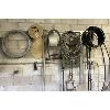 Image 1 : JOB LOT ON WALL INCL WIRE, BANDSAW BLADES, MISC.
