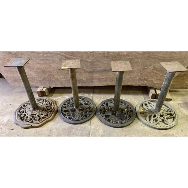 LOT OF 4 - CAST PATIO TABLE BASES - APPROX 2' HIGH