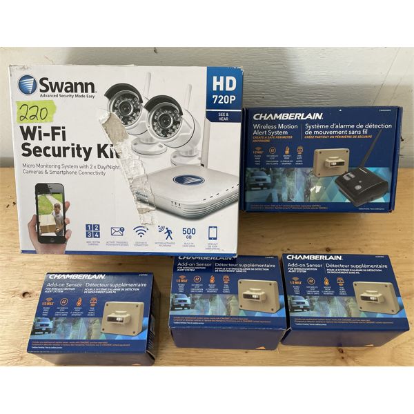 LOT OF 2 - WI-FI SECURITY KIT AND PROXIMITY ALARM